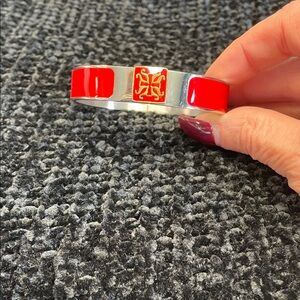 Rustic Cuff Red and Silver Bracelet